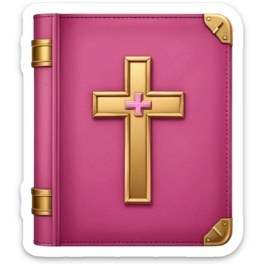 Pink bible with cross on it sticker