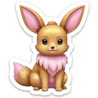 Kawaii Shiny Pastel Eevee Full Body sticker