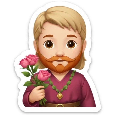 un nain qui offre des fleurs sticker