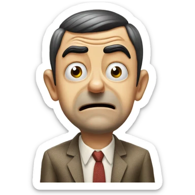 mr bean grabs his head sticker