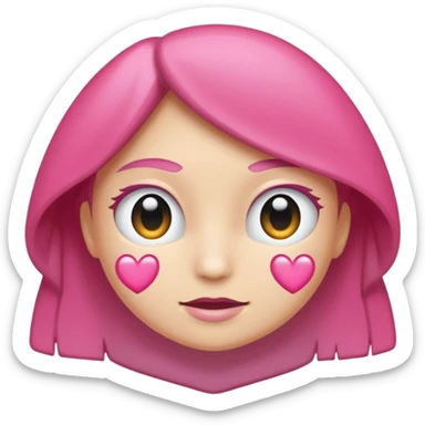 Coração emoji de coração metade rosa escuro e metade branco coração  sticker