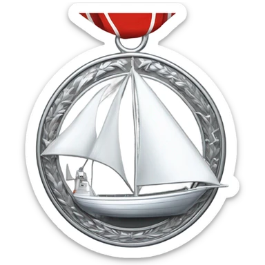Sailing boat and silver medal  sticker