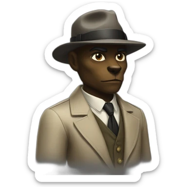 Blacksad black antropomorphic detective sticker