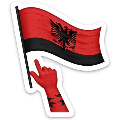 Albanian flag made ehith hands sticker