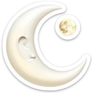 Crescent moon black and white sticker