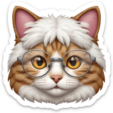  cat with glasses büst sticker