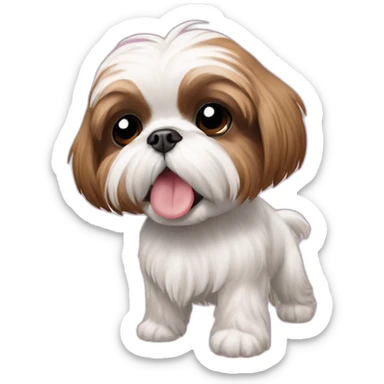 perro shih tzu; bailando en dos patas sticker