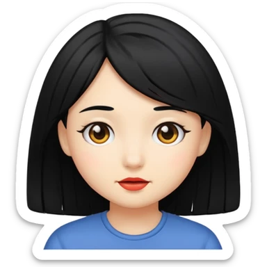 black hair girl sticker