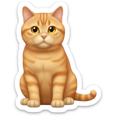 Full body orange British shorthair cat  sticker