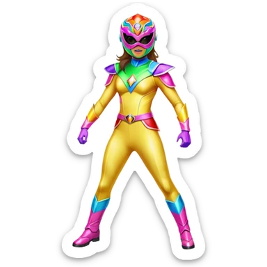  Female rainbow Power ranger  full body  mask on sticker