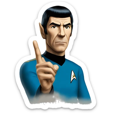 Spock with the Vulcan salute with Starfleet blue uniform (Star Trek) sticker