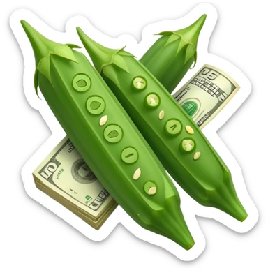 Okra with 💸 sticker