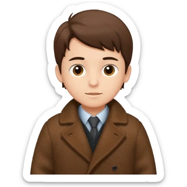 emoji- of a boy putting on his coat sticker