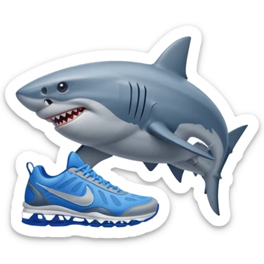 Shark with blue nike shoes sticker