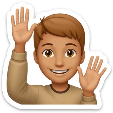 saying hello avatar up hand sticker