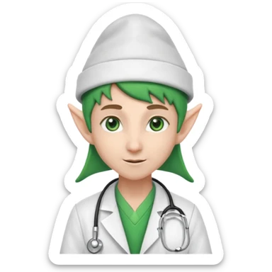 Elf Doctor with doctor hat sticker