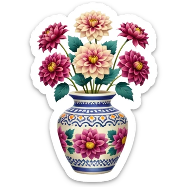 flower vase dahlias  sticker
