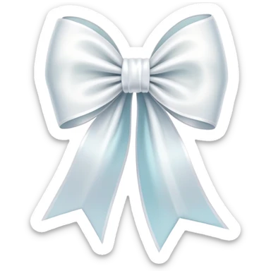A white ethereal bow ribbon with medium tail sticker