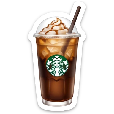 Starbuck ice coffee with ice cubes sticker