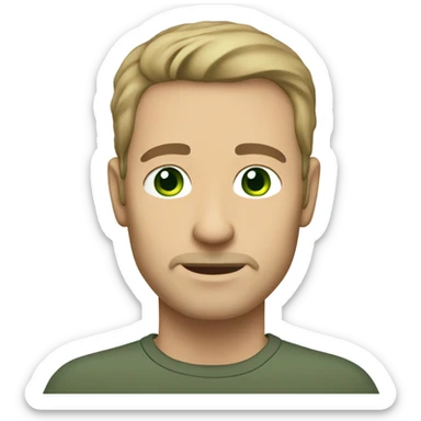 mature light skinned Caucasian male, green eyes, unshaven sticker