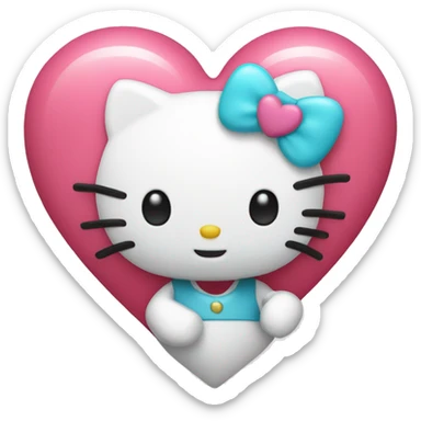 hello kitty with heart sticker