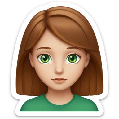 Very light brown haired gorl with green eyes  sticker