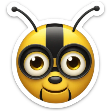 Bee eyes squint thumbs up sticker