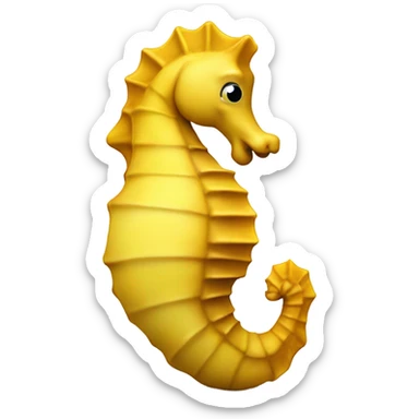 Completely fat yellow sea horse looking right sticker