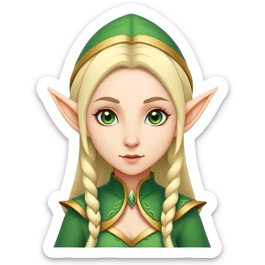 female elf with pointed ears sticker