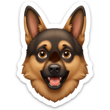 german shepard head only barkingg mouth open fully sticker
