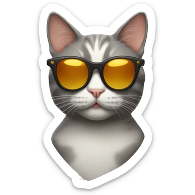 Cat with sunglasses sticker