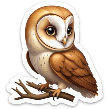 Photorealistic barn owl  sticker