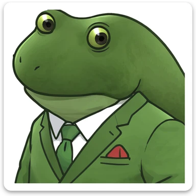 bufo in a japanese suit sticker