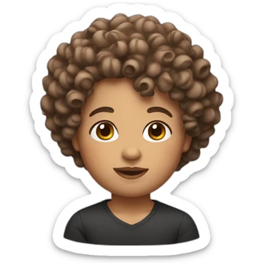 Fat memoji curly hair sticker