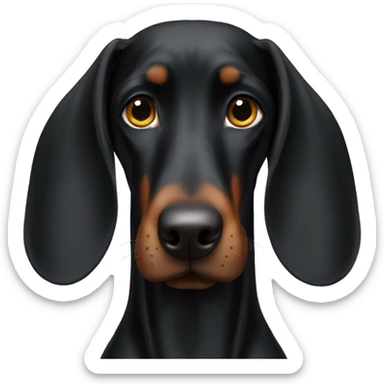 black doberman with floppy ears sticker