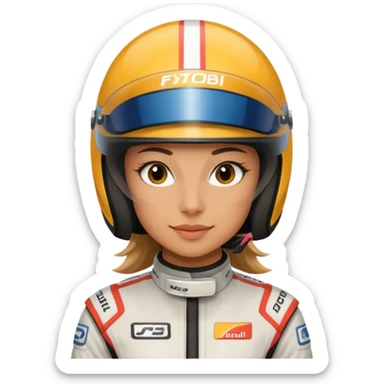 Formula racer woman sticker