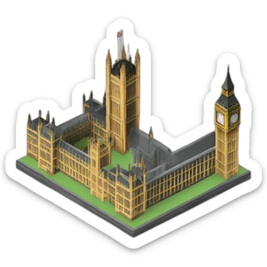 houses of parliament isometric sticker
