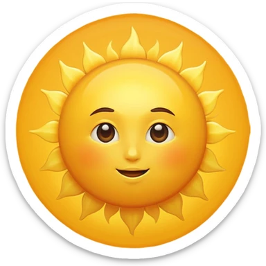 no facial features (no eyes, no mouth, no nose),a yellow sun, bright and shining sticker
