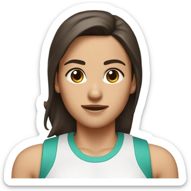 Gym Brunette with brown eyes and mold in the righ ￼cheek  sticker