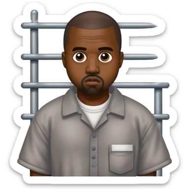 kanye west as a prison inmate sticker