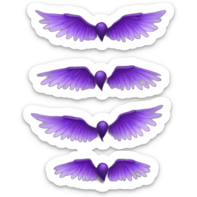 Flaming purple wings not attached to anything  sticker