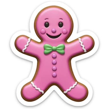 pink gingerbread man sticker