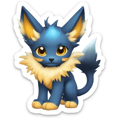 Anthro-Edgy-Cool-Blue-Yellow-Beige-Orange-Contrast-Colors-Fantasy-Fur-Sona-Chibi-Shiny-Fakémon-Hybrid full body sticker