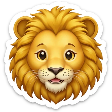 simple cartoon lion face sticker