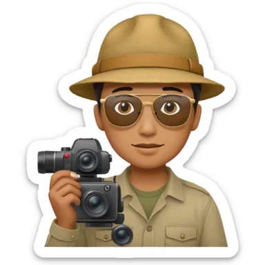 Site Photographer with Camera from Archaeology Team sticker