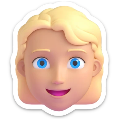 blond David with blue eyes and a happy expression sticker
