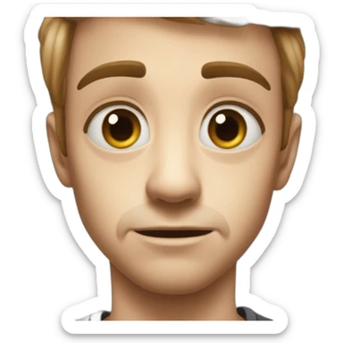 big eyes with clenched jaw sticker