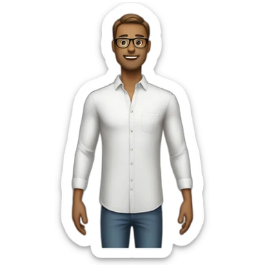 fit tall man with a shirt and glasses sticker