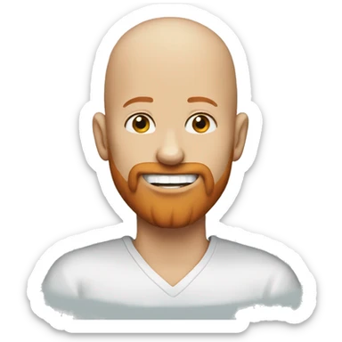 bald person one tooth red beard half alie sticker