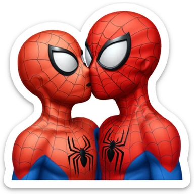 Spiderman kissing sticker
